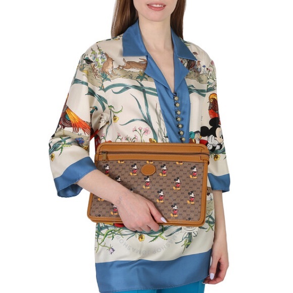 New Gucci X Disney GG Canvas Mickey Mouse Pouch Clutch Bag - Picture 2 of 16